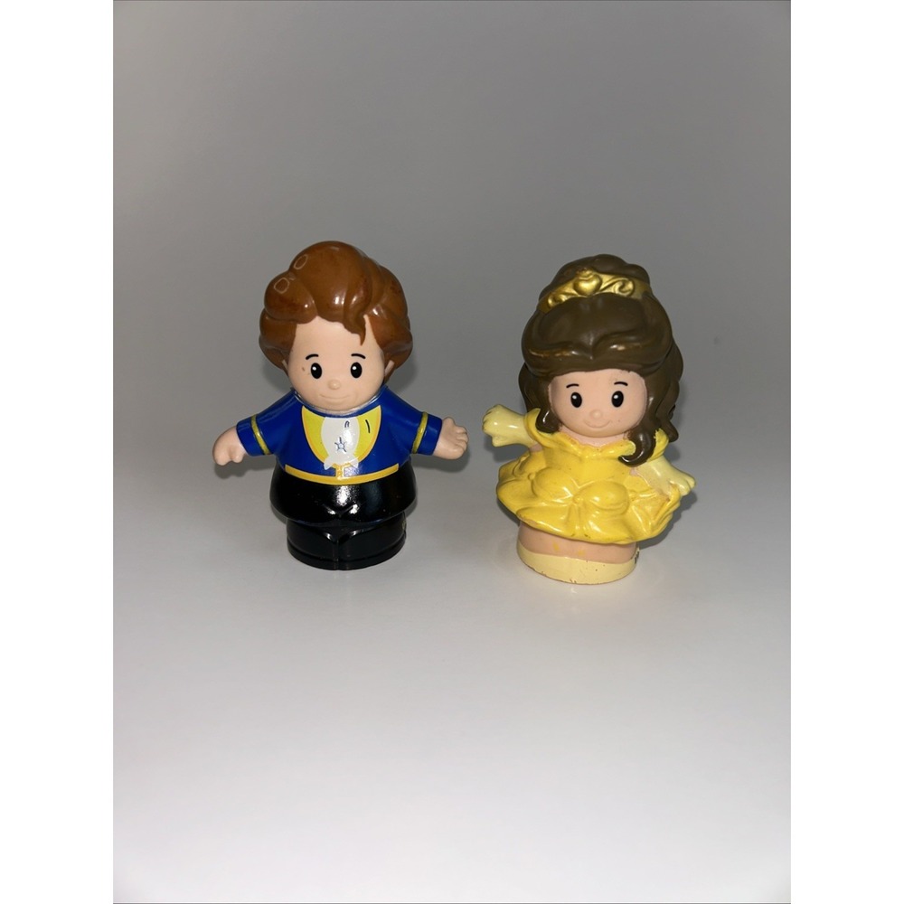 Fisher Price Little People Disney Beauty & The Beast Belle Prince Adam Lot